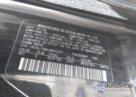 2020 Nissan Rogue Sport S/Sv/Sl z USA, uszkodzony, nr VIN JN1BJ1CWXLW642337